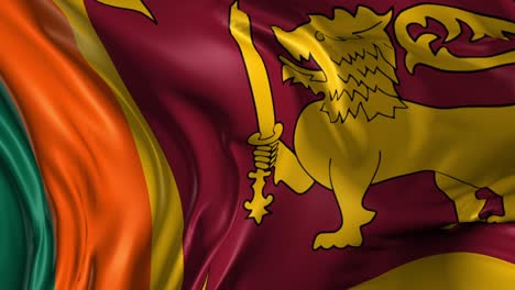 hermosa animación en 3d de la bandera de sri lanka en modo de bucle