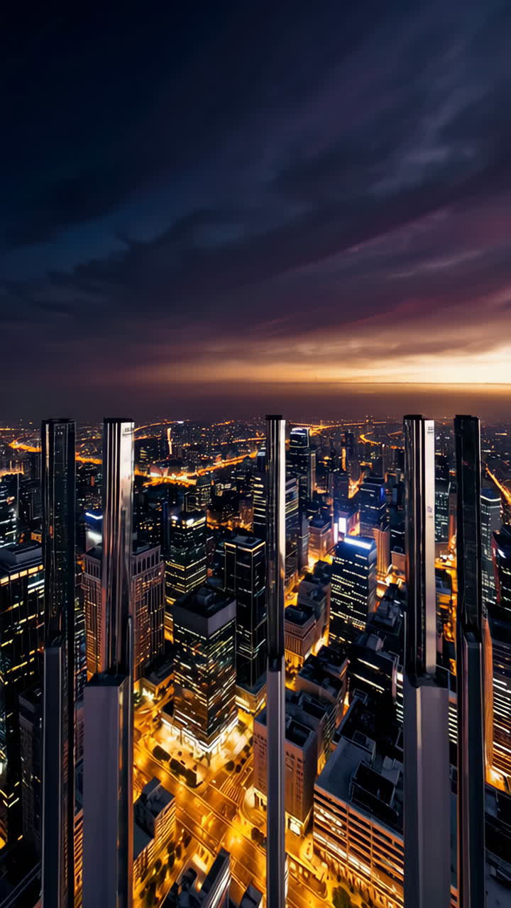 paisaje urbano al amanecer o al anochecer