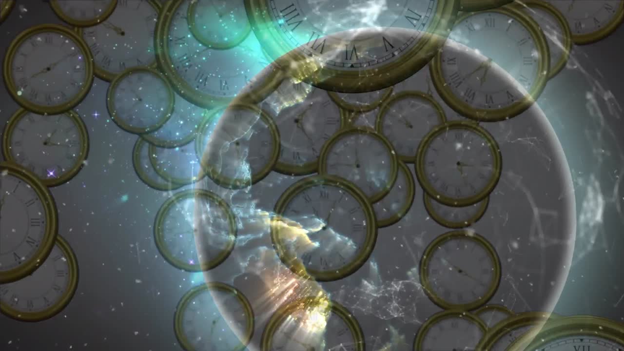 전 세계 를 가로질러 움직이는 시계 의 애니메이션