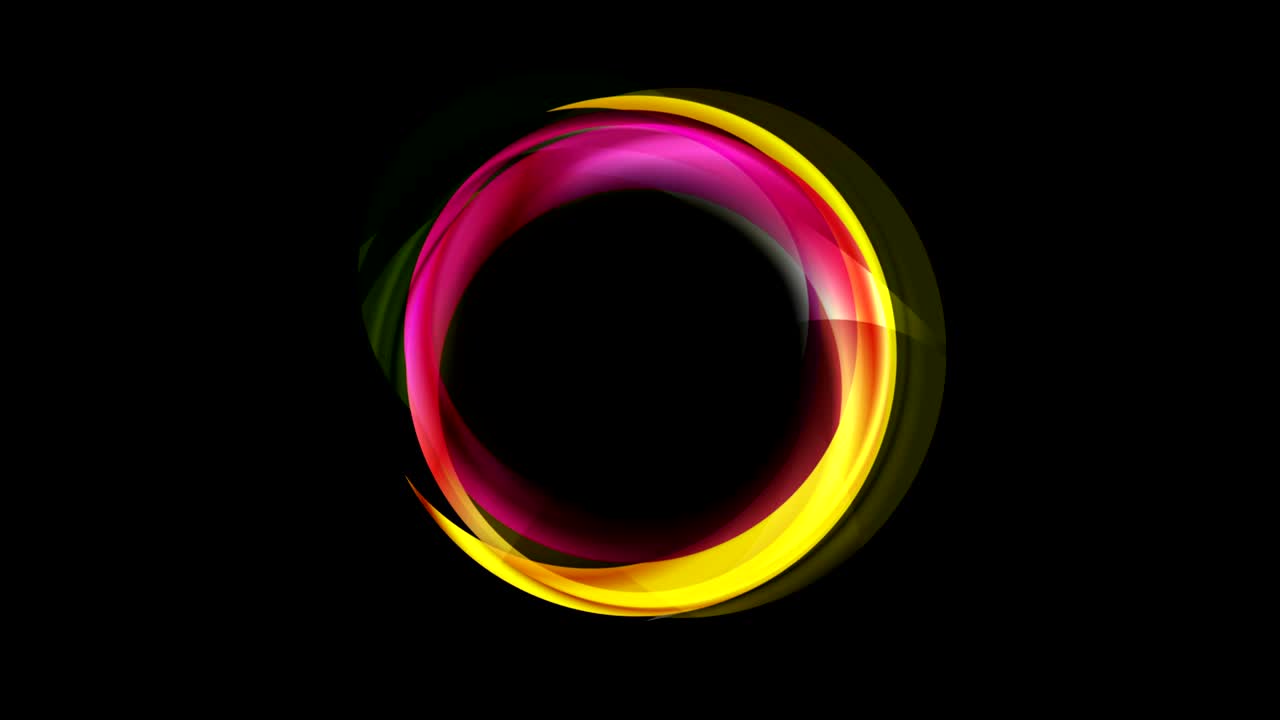 anillos corporativos iridescentes de neón brillantes animación de video