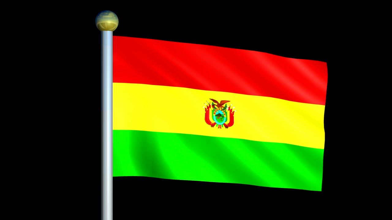 bandera animada de bolivia con un gran bucle