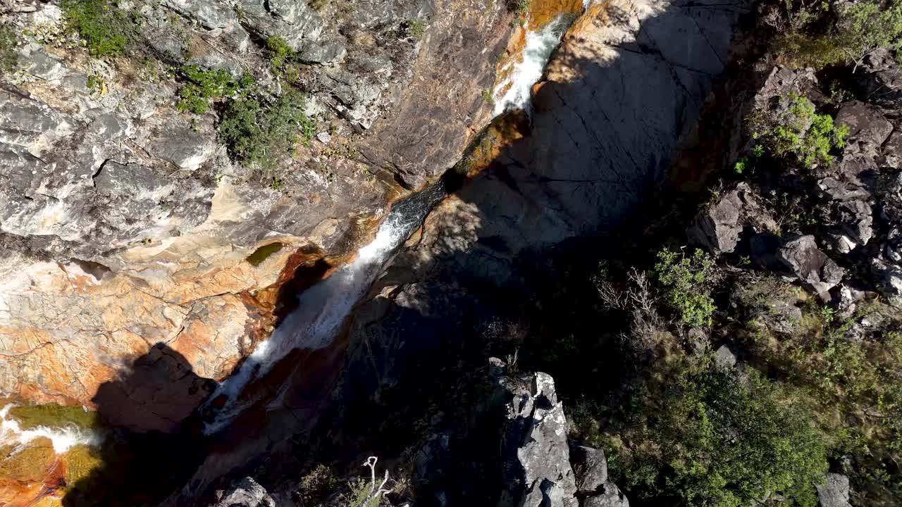 Drone view of the São Félix River Canyon, Pouso Alto Environmental Protection Area, in Chapada dos Veadeiros, Goiás, Brazil