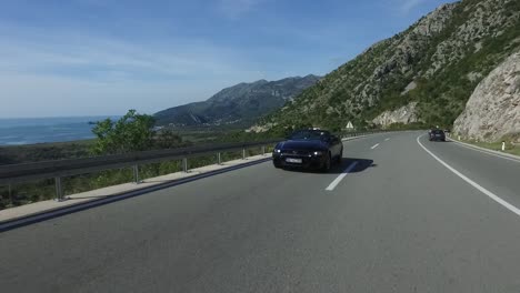 coastal highway drive with a mustang convertible