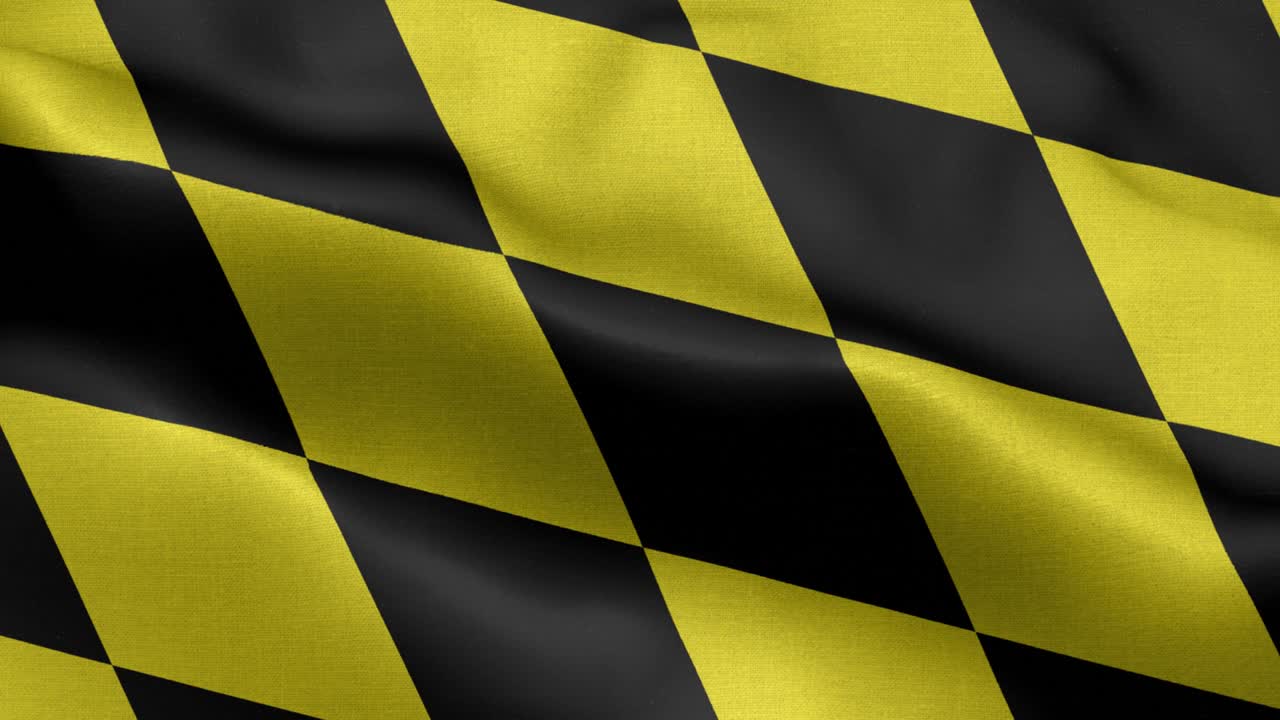 독일의 국기, 바이에른의 국기 (lozengy 변종) - 독일 국기, 독일 지방의 국기 - 독일 - 발 파동 패턴, 루프 가능한 요소 - 느린 동작 촬영 발 - 루프 준비, 풀 스크린 발은 느린 동영상으로 흔들리고 있습니다.