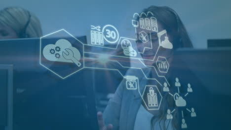 interfaz de negocios global sobre las mujeres que trabajan.