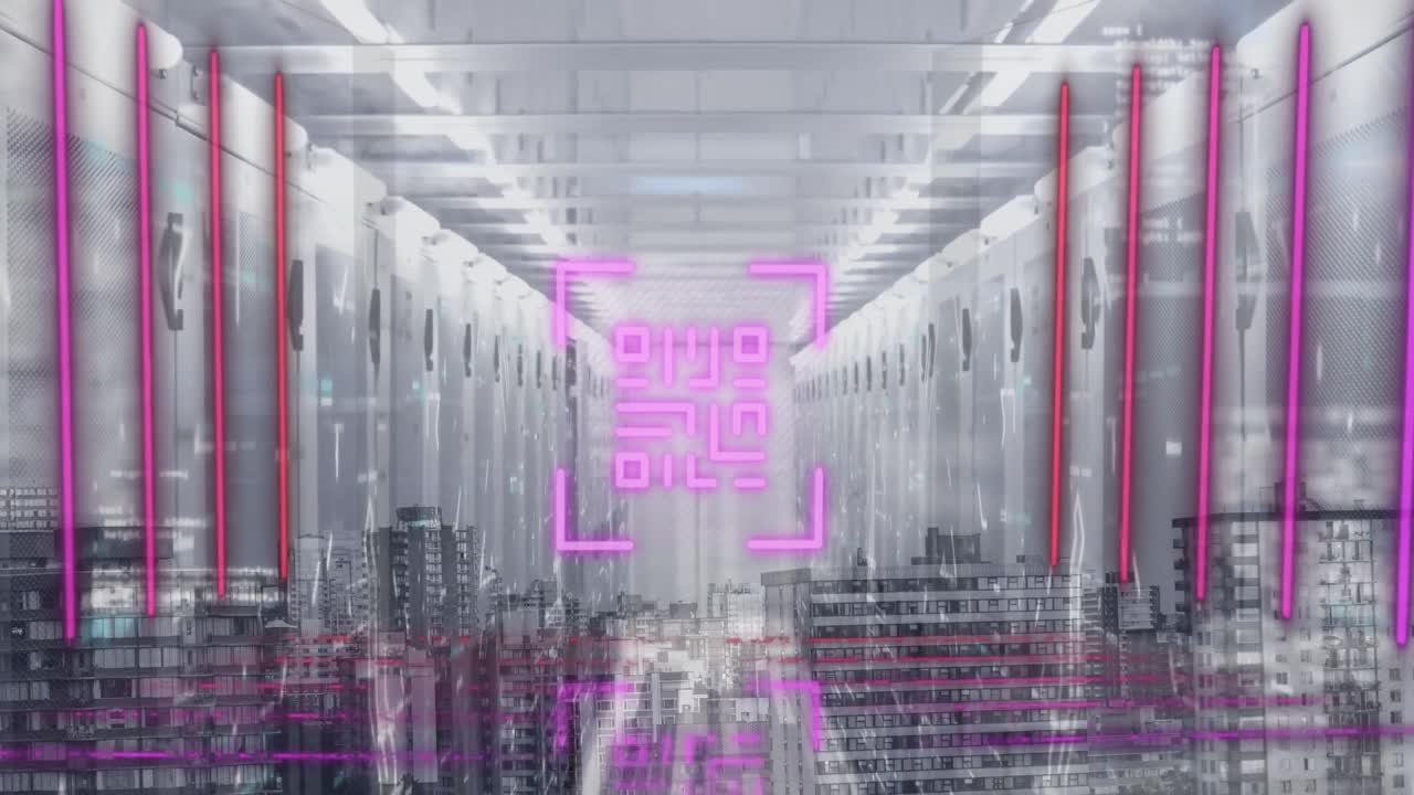 서버  ⁇ 에 대한 디지털 인터페이스에서 데이터 처리와 함께 qr 코드의 애니메이션