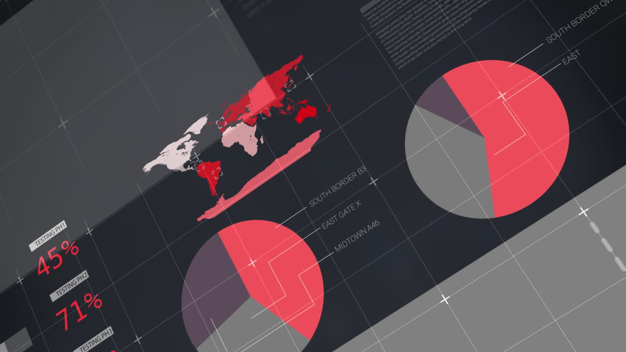 animación del procesamiento de datos en fondo negro