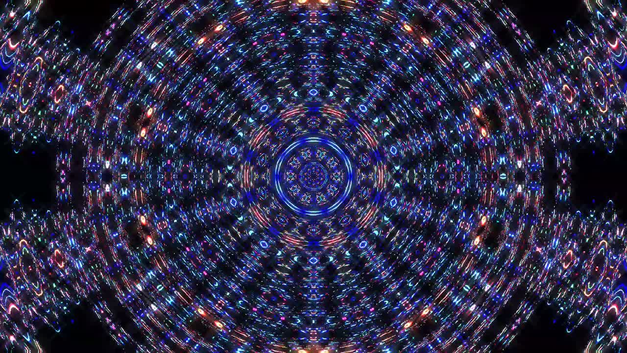 hermoso caleidoscopio abstracto que brilla, una luz radiante que regula los movimientos sutiles