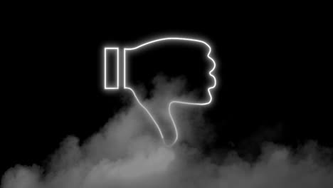 animation of white smoke trails and clouds on black background