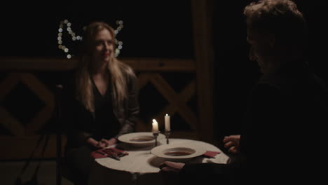 romantic dinner date at night