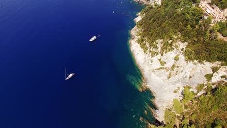 aerial of sea and coastline