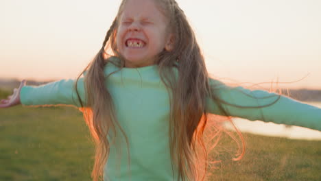 gleeful child leaps with joy beneath rain happy girl laughter mingles with sound of falling droplets