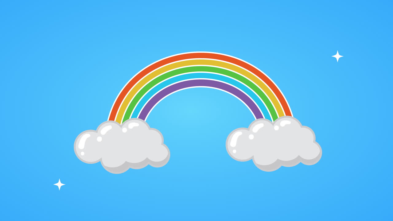 무지개 장면과 함께 하늘의 아름다움