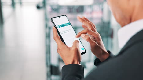 man reading investment advice on smartphone
