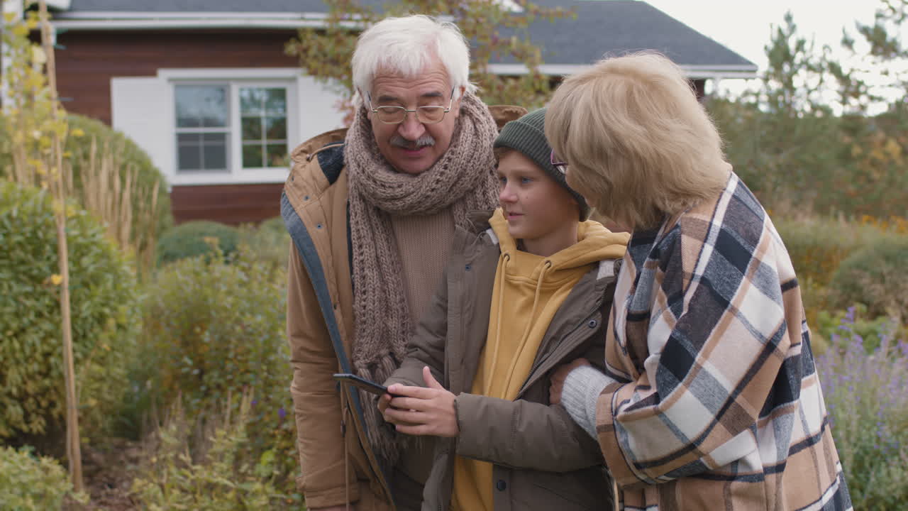 Family selfie in the yard