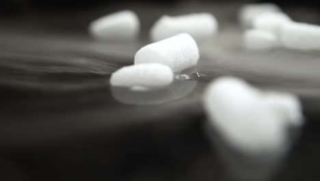 dry ice pellets sublimating and producing vapor