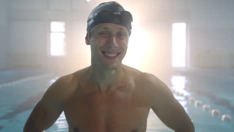 swimmer in indoor swimming pool