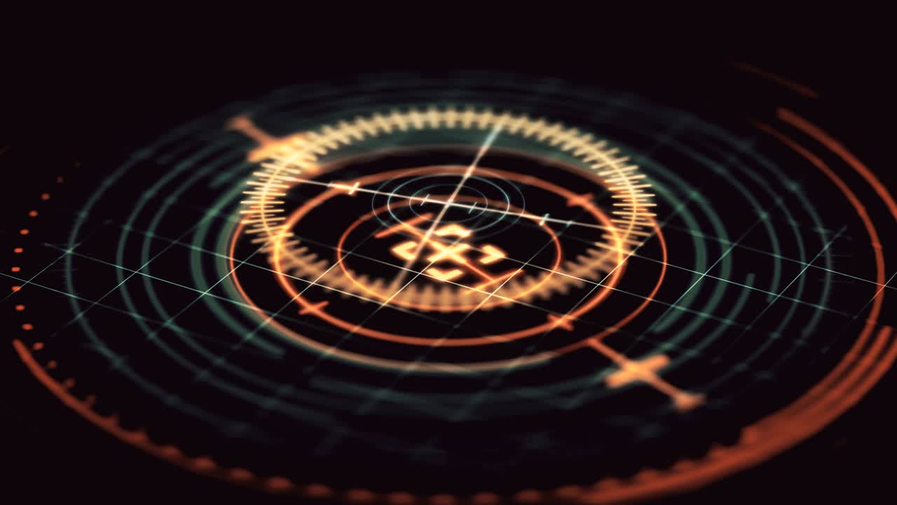 Futuristic HUD interface.