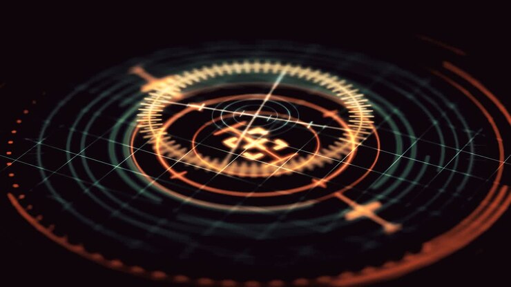 Futuristic HUD interface.