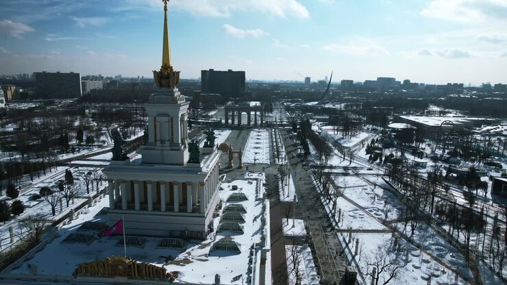 VDNKh à Moscou en hiver
