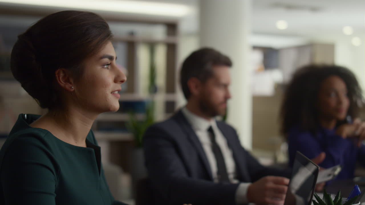 Multiethnic business group talking