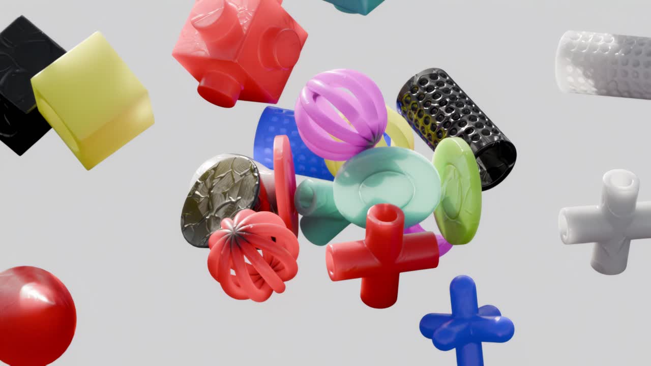 renderizado 3d abstracto de formas geométricas coloridas