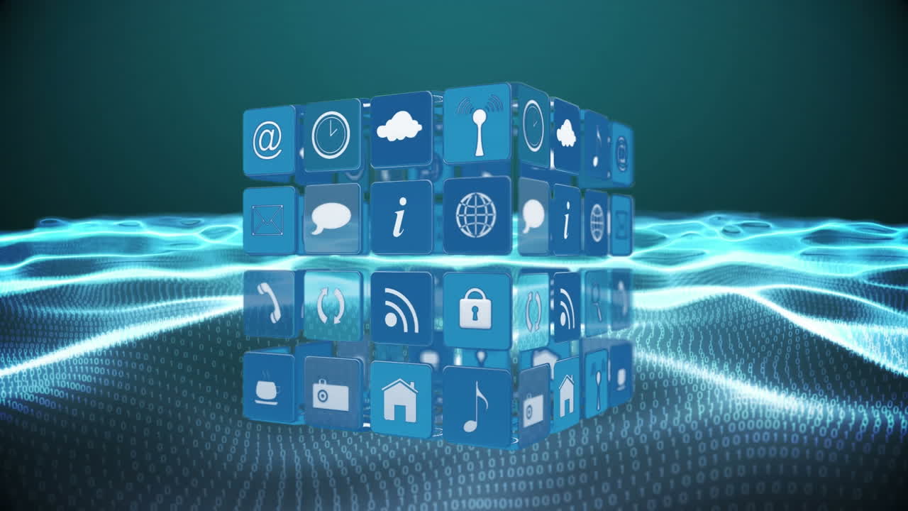 animación de iconos de medios a través de codificación binaria