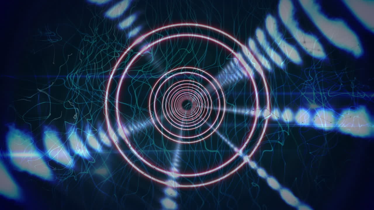 animación de un túnel digital sobre senderos de luz