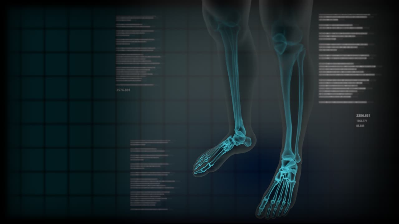 스레이 인체 및 디지털 효과를 가진 과학적 원활한 루핑 배경, 오버레이 또는 배경 사용을위한 장소, 요어 콘텐츠 - 4k 60fps uhd 3d 애니메이션