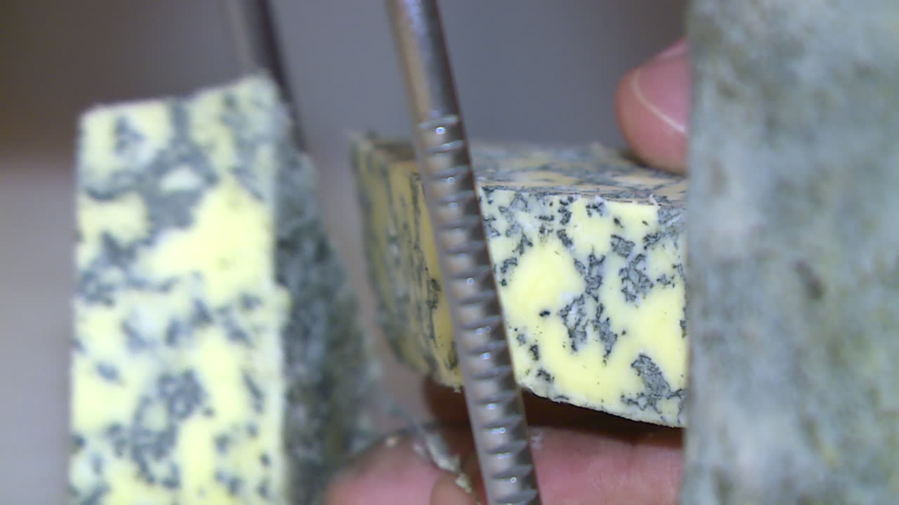 Cutting Blue Cheese