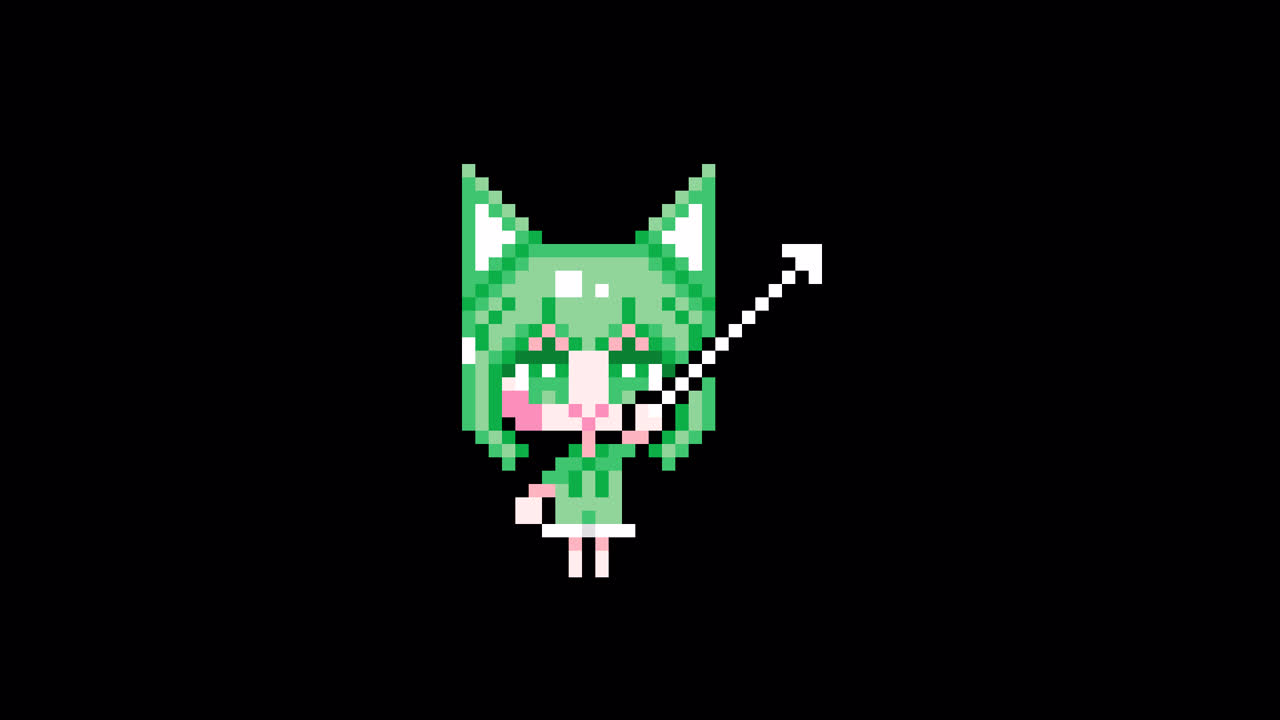 Pixel Cat girl cursor short hair Looping animation. 1080p (5).mov