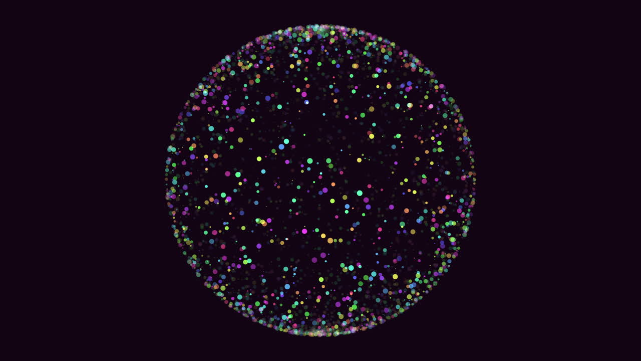 다채로운 점들의 활기찬 나선은 반 ⁇ 이는 구를 만 ⁇ 니다.