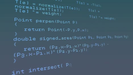 Animation of data processing against blue gradient background