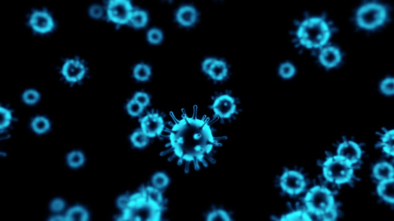 голубые клетки вируса плавающие 4k бесперебойный цикл