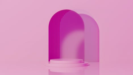 pink archway podium display