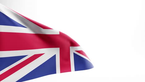 Union-Jack-flapping-in-breeze-against-white-background
