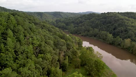 the new river aerial after heaving rains near the mouth of wilson nc near galax virginia