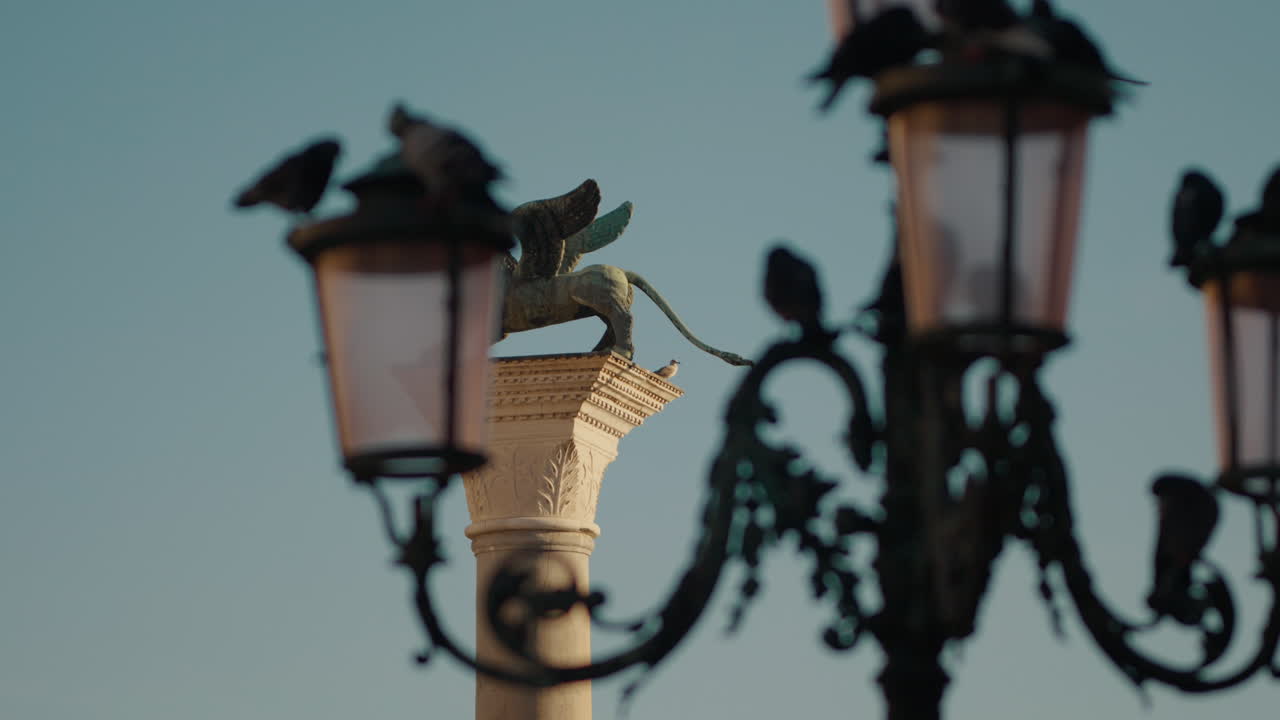 Venice St. Mark's Square with Lampposts and Statues