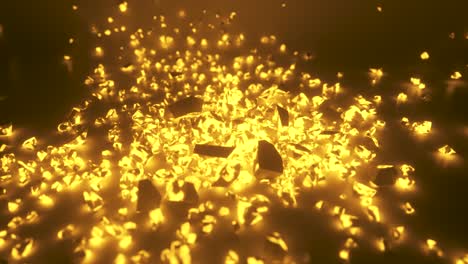 abstract glowing golden crystals