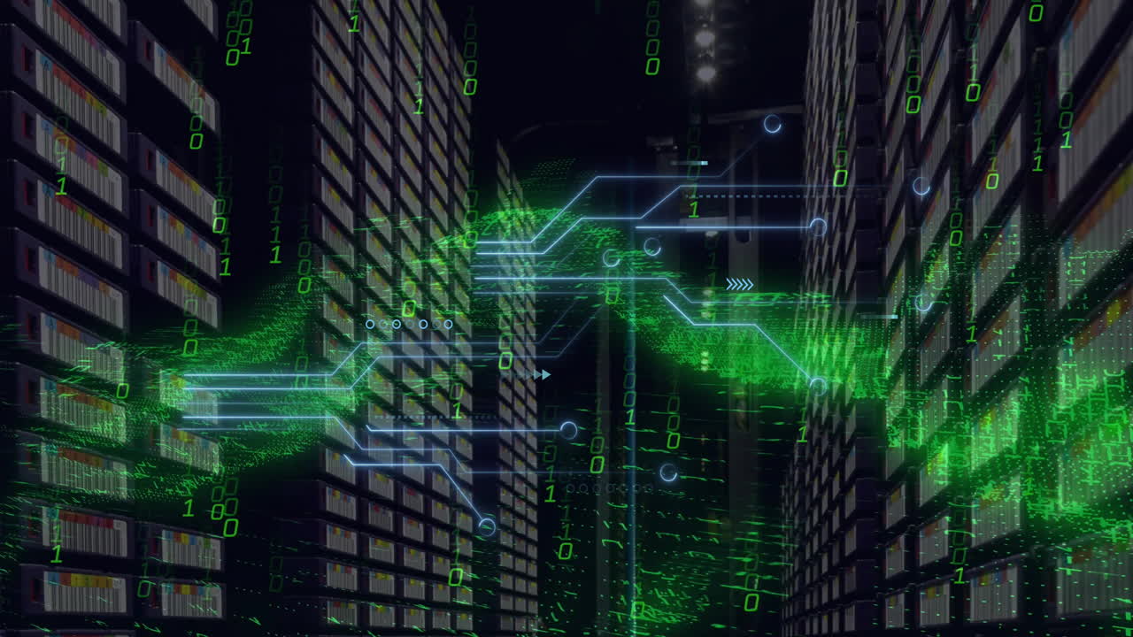 Animation of digital data processing over computer servers