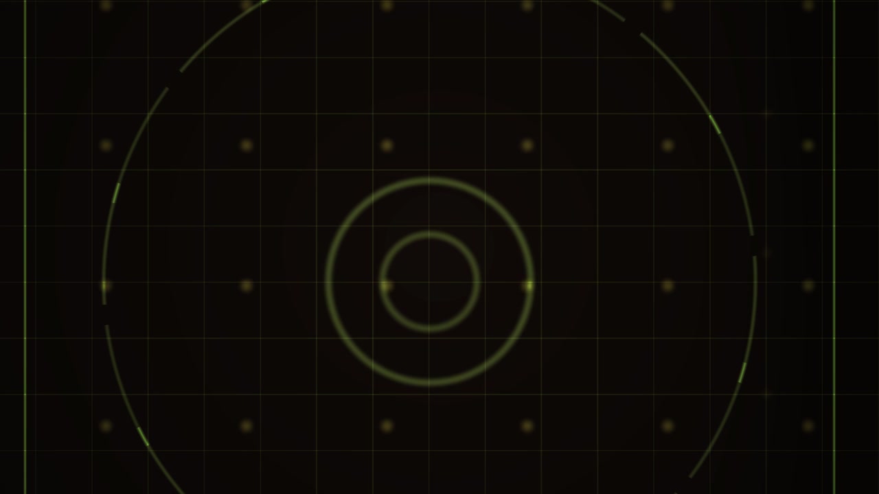 Animated Technology Background with Green Grid and Glowing Elements