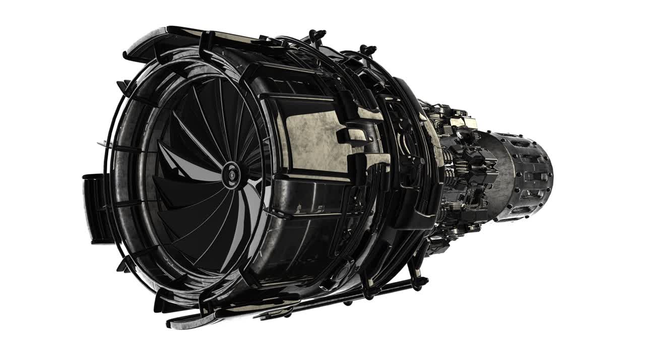 Rotate Jet Engine Turbine
