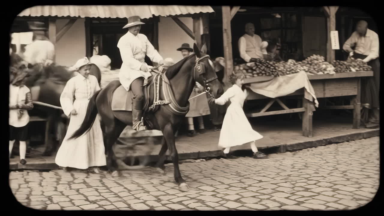 Outdoor Market Scene from the Early 20th Century