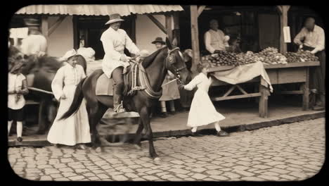 outdoor market scene from the early 20th century