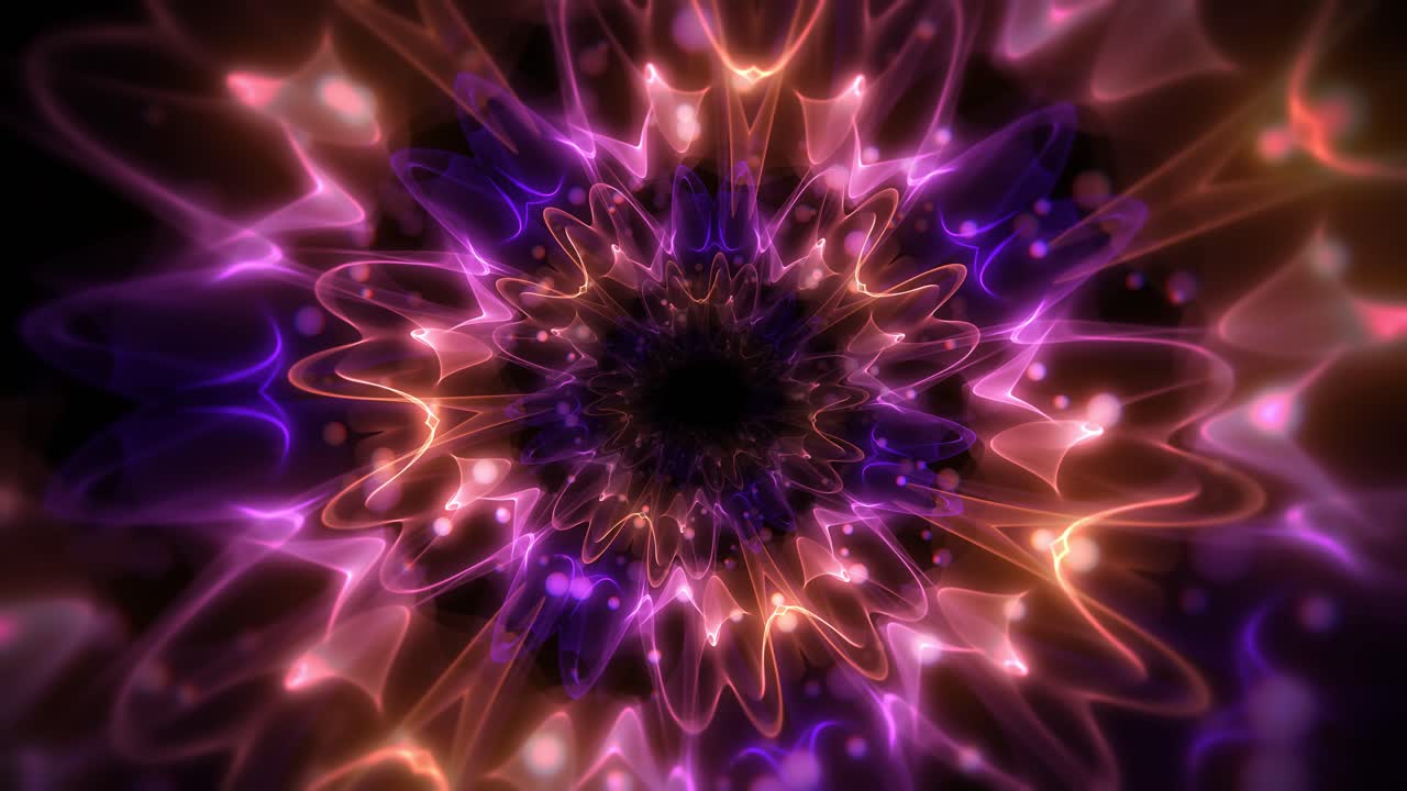 Animation of tunnel ethereal swirling purple light