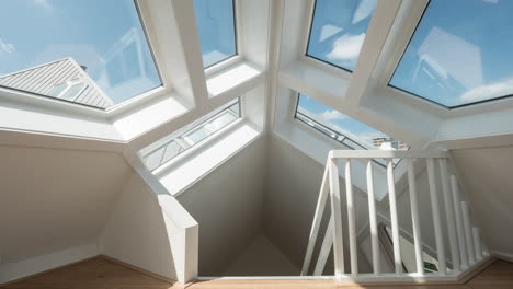 Timelapse-De-Nubes-En-Ventanas-De-La-Casa-Cúbica-De-Rotterdam.