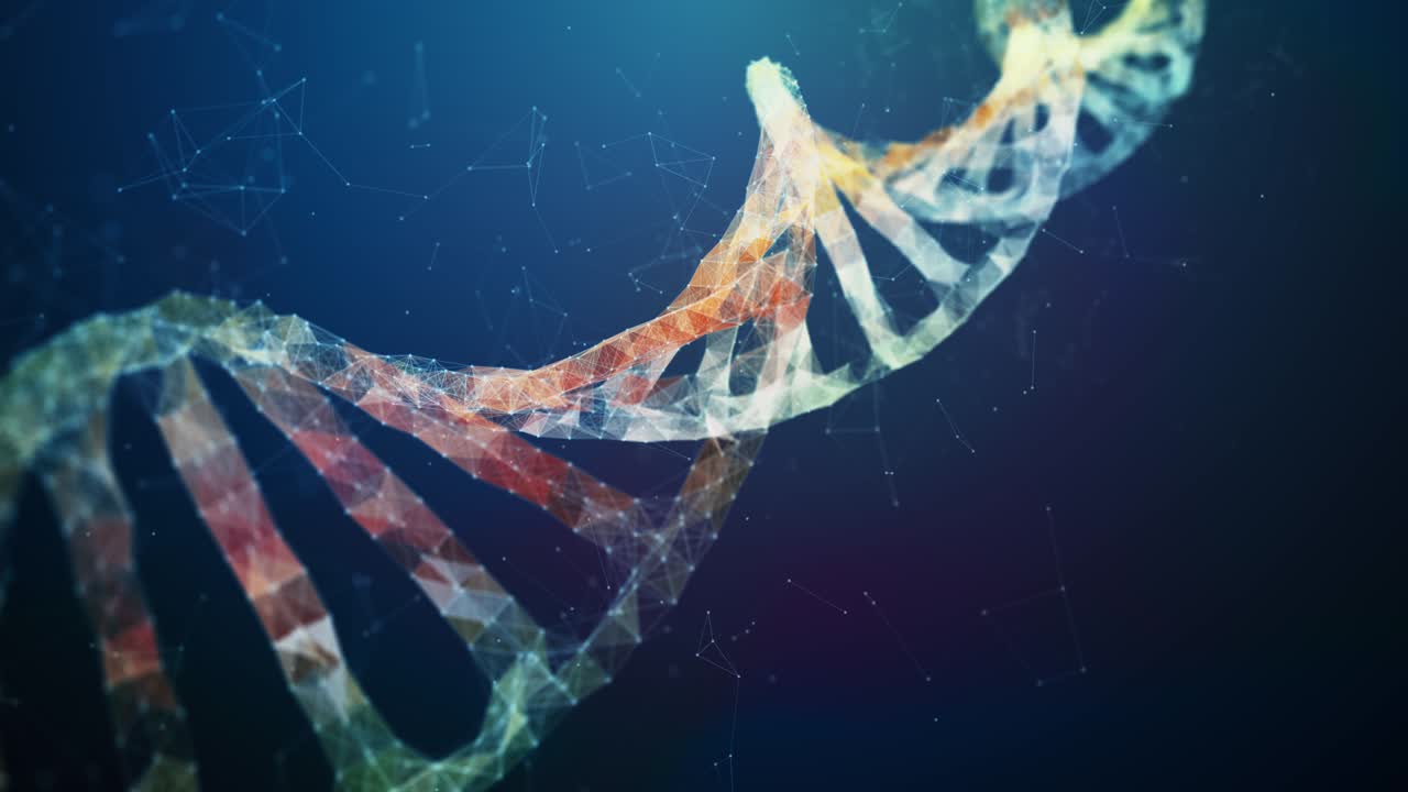 animación de fondo de la forma abstracta de la molécula de adn