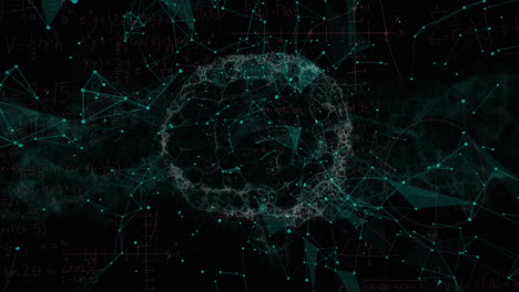 animation of brain and shapes on black background