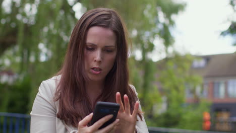 Stressed Or Angry Woman Outdoors With Financial Worries About Cost Of Living Crisis Debt And Paying Bills Talking On Mobile Phone 5