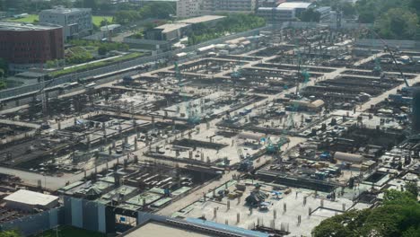 Time-lapse-of-construction-site-with-heavy-construction-machinery-in-metropolis